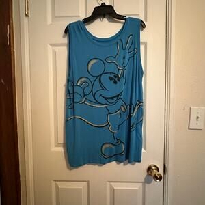 Disney Parks Bright Blue Mickey Sleeveless Open back T-shirt Size XL